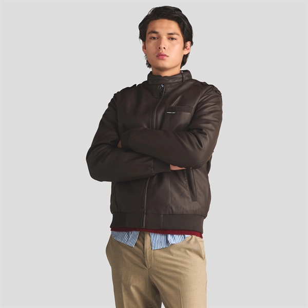 Men's Faux Leather Iconic Racer Jacket - Men's Faux Leather Iconic Racer Jacket - Image 8 of 10