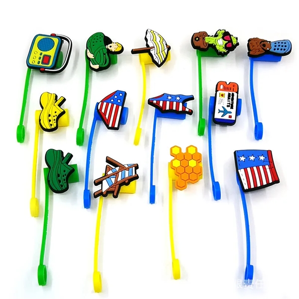 Funny Reusable Drinking Straw Cover Caps - Funny Reusable Drinking Straw Cover Caps - Image 1 of 3