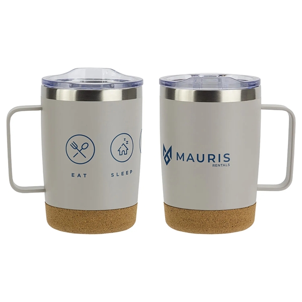 12 Oz Stainless Steel Mug with Cork Base - 12 Oz Stainless Steel Mug with Cork Base - Image 2 of 4