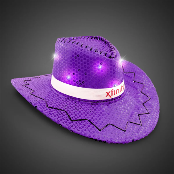 Purple Sequin LED Cowboy Hats - Purple Sequin LED Cowboy Hats - Image 3 of 3