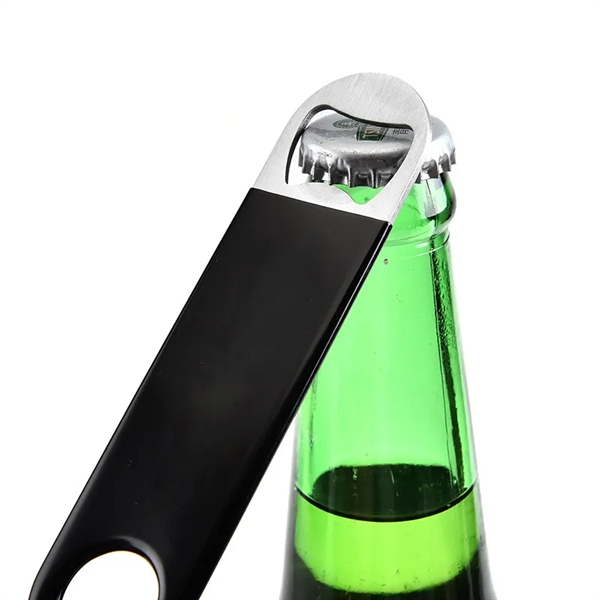 Thin Paddle Style Stainless Steel Beer Bottle Opener - Thin Paddle Style Stainless Steel Beer Bottle Opener - Image 2 of 3