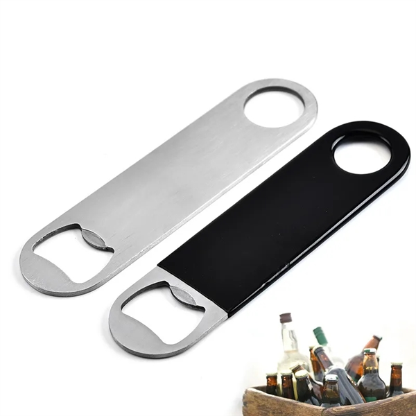 Thin Paddle Style Stainless Steel Beer Bottle Opener - Thin Paddle Style Stainless Steel Beer Bottle Opener - Image 1 of 3