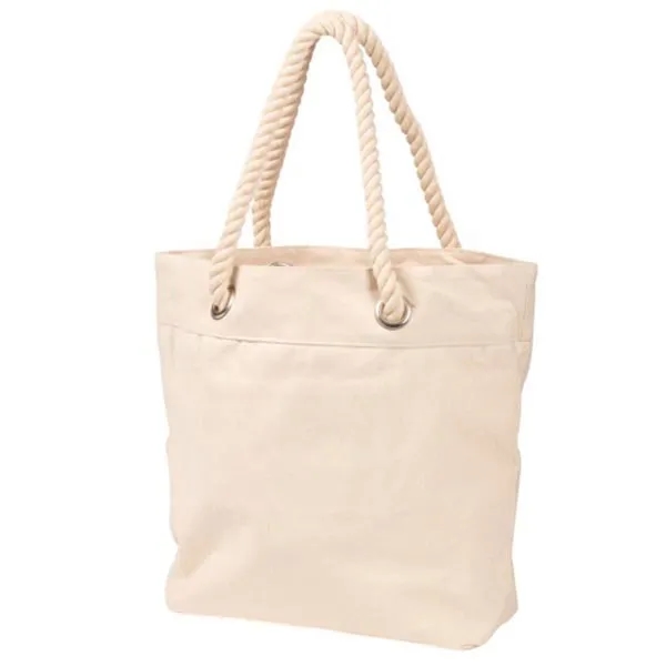 14 oz. Heavy-duty Cotton Canvas Tote Bag w/ Rope Handle - 14 oz. Heavy-duty Cotton Canvas Tote Bag w/ Rope Handle - Image 4 of 4