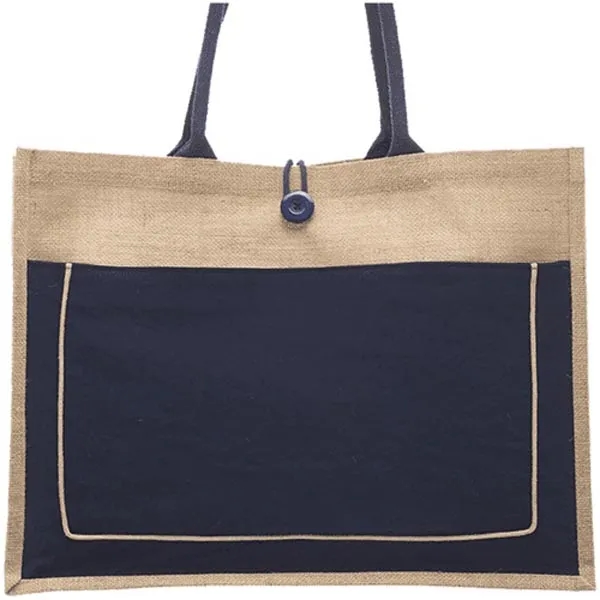Cotton Pocket Jute Tote Bags - Cotton Pocket Jute Tote Bags - Image 6 of 8