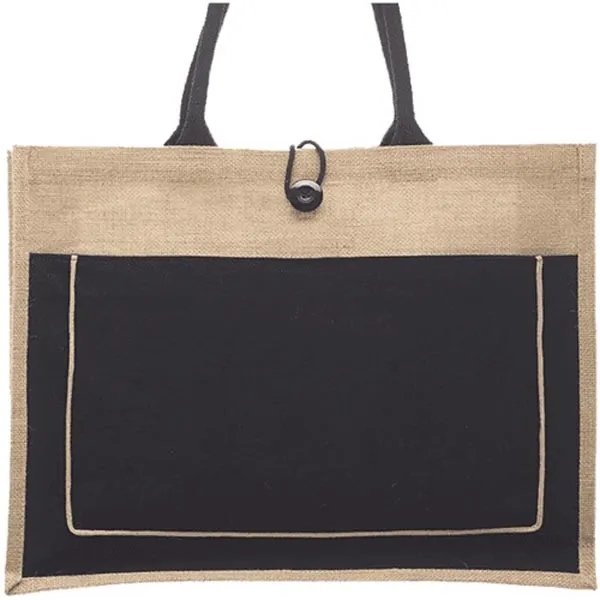 Cotton Pocket Jute Tote Bags - Cotton Pocket Jute Tote Bags - Image 7 of 8