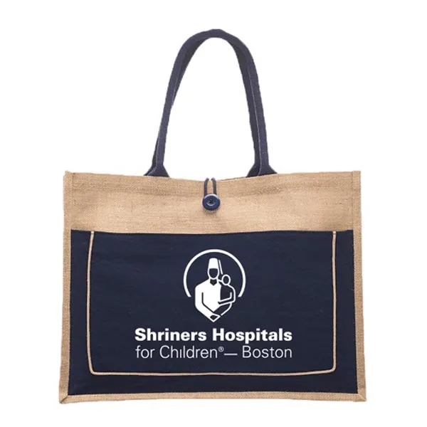 Cotton Pocket Jute Tote Bags - Cotton Pocket Jute Tote Bags - Image 5 of 8