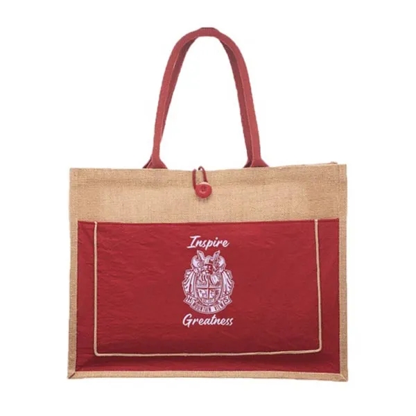 Cotton Pocket Jute Tote Bags - Cotton Pocket Jute Tote Bags - Image 8 of 8