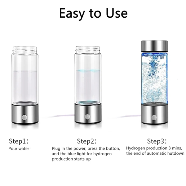 USB Rechargeable Hydrogen Water Bottle - USB Rechargeable Hydrogen Water Bottle - Image 2 of 8