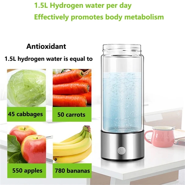 USB Rechargeable Hydrogen Water Bottle - USB Rechargeable Hydrogen Water Bottle - Image 4 of 8