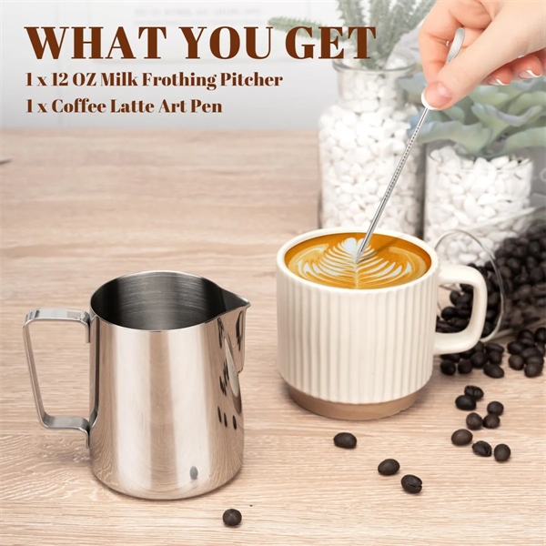 12oz Milk Frother Cup with Clear Scale - 12oz Milk Frother Cup with Clear Scale - Image 2 of 4