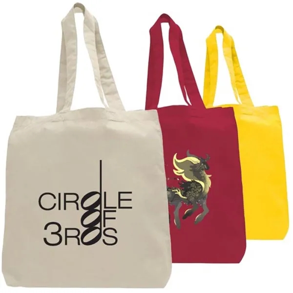 Eco-Friendly 100% Cotton Canvas Tote Bag W/ Bottom Gusset - Eco-Friendly 100% Cotton Canvas Tote Bag W/ Bottom Gusset - Image 0 of 4