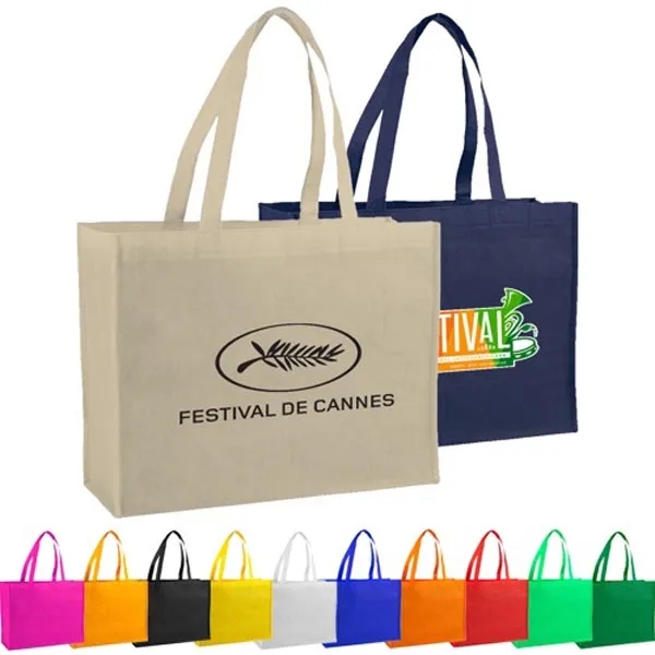 Non-Woven Shopping Gusset Tote Bag USA Decorated(16"x12"x6") - Non-Woven Shopping Gusset Tote Bag USA Decorated(16"x12"x6") - Image 1 of 14
