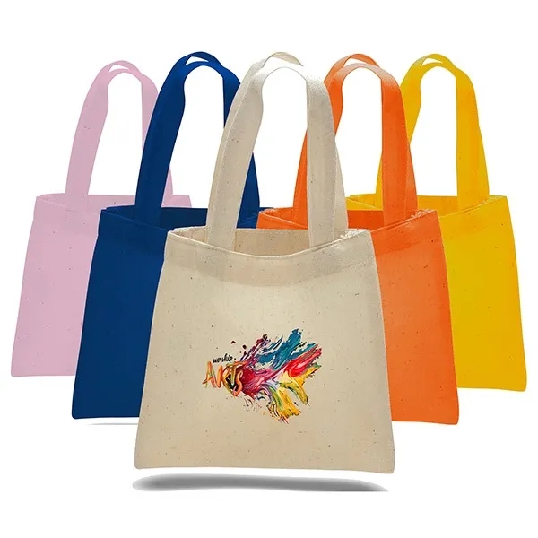 6 oz Mini Cotton Canvas Tote Bag USA Decorated (6" x 6") - 6 oz Mini Cotton Canvas Tote Bag USA Decorated (6" x 6") - Image 3 of 20