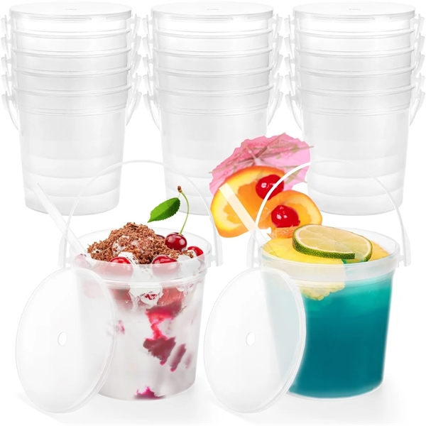 32OZ Cocktail Reusable Smoothie Bucket with Lid - 32OZ Cocktail Reusable Smoothie Bucket with Lid - Image 1 of 2