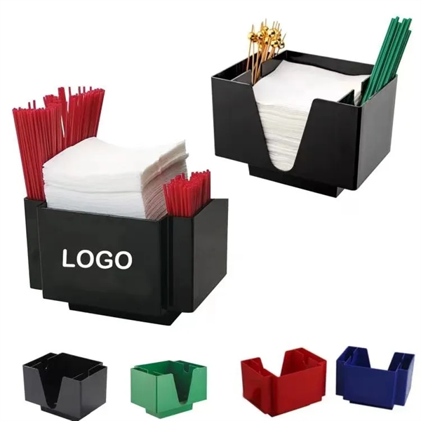 7.9 Inch x 5.5 "  3 Compartments Napkin Holder Caddy - 7.9 Inch x 5.5 "  3 Compartments Napkin Holder Caddy - Image 0 of 2