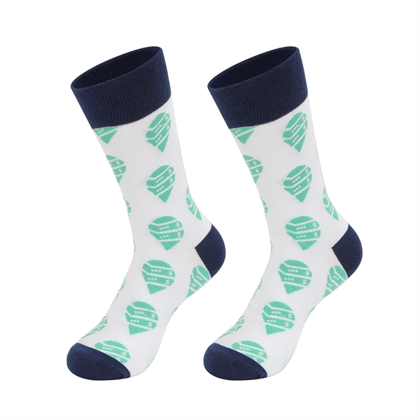 Custom Knitted Jacquard Crew Dress Socks - 168 needle