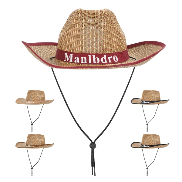 Straw Cowboy Hat With Customizable Band - Straw Cowboy Hat With Customizable Band - Image 0 of 5