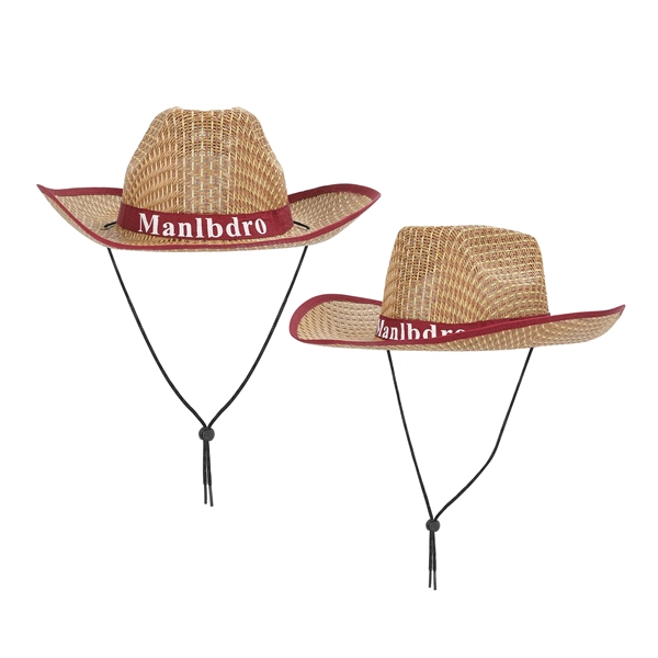 Straw Cowboy Hat With Customizable Band - Straw Cowboy Hat With Customizable Band - Image 1 of 5