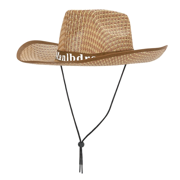 Straw Cowboy Hat With Customizable Band - Straw Cowboy Hat With Customizable Band - Image 4 of 5