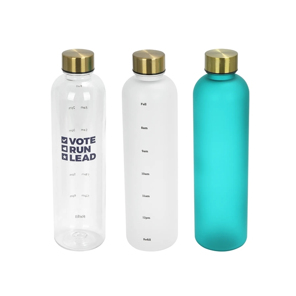 32Oz Time Marked Clear Plastic Water Bottle - 32Oz Time Marked Clear Plastic Water Bottle - Image 1 of 3