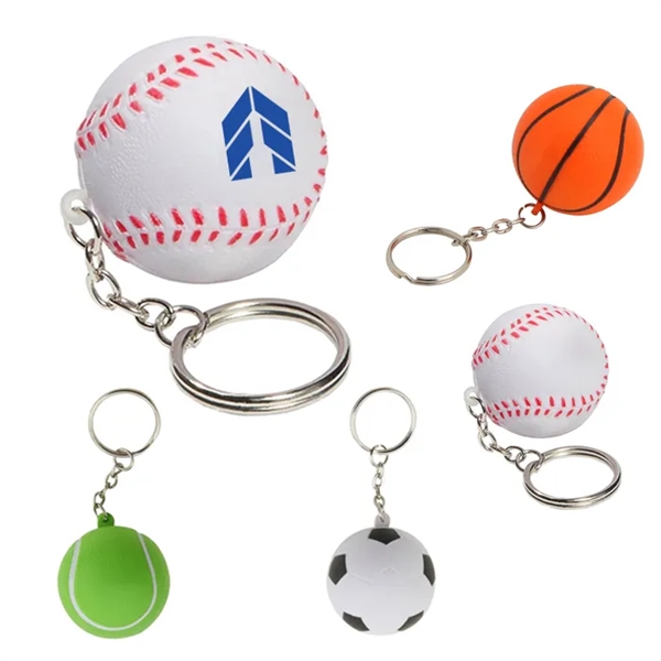 Sports Ball Stress Reliever Keychain - Sports Ball Stress Reliever Keychain - Image 0 of 4