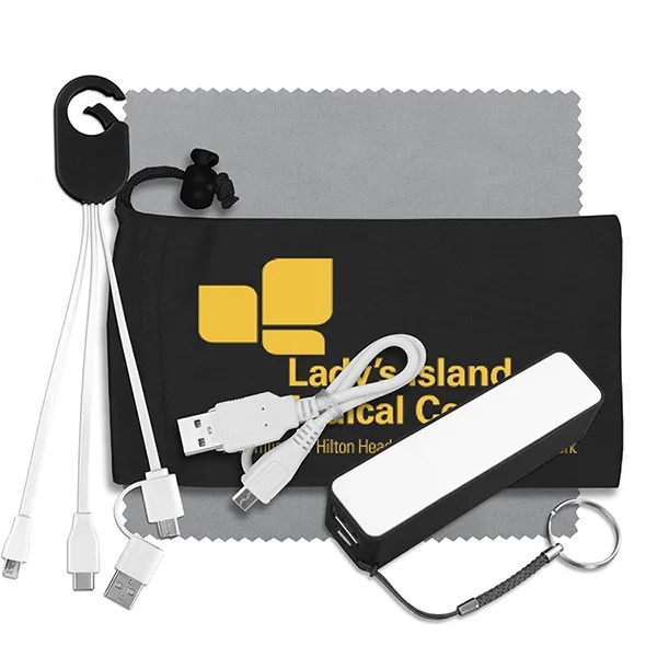 Mobile Tech Power Bank Accessory Kit w/ Cloth in Cinch Pouch - Mobile Tech Power Bank Accessory Kit w/ Cloth in Cinch Pouch - Image 2 of 12