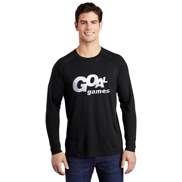 Sport-Tek® PosiCharge® Long Sleeve Tri-Blend Wicking Ragla - Sport-Tek® PosiCharge® Long Sleeve Tri-Blend Wicking Ragla - Image 0 of 11
