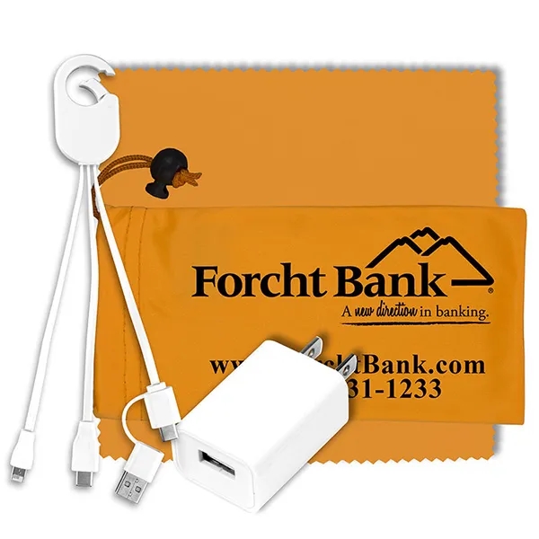 Mobile Tech Wall Charging Kit in Microfiber Cinch Pouch - Mobile Tech Wall Charging Kit in Microfiber Cinch Pouch - Image 6 of 14