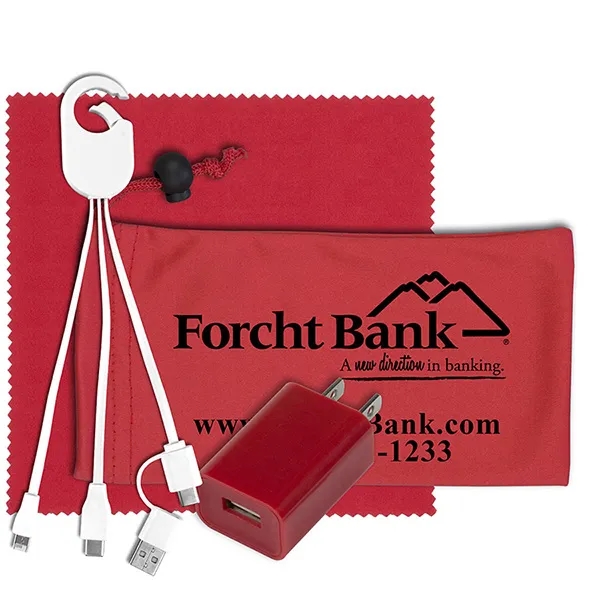 Mobile Tech Wall Charging Kit in Microfiber Cinch Pouch - Mobile Tech Wall Charging Kit in Microfiber Cinch Pouch - Image 8 of 14