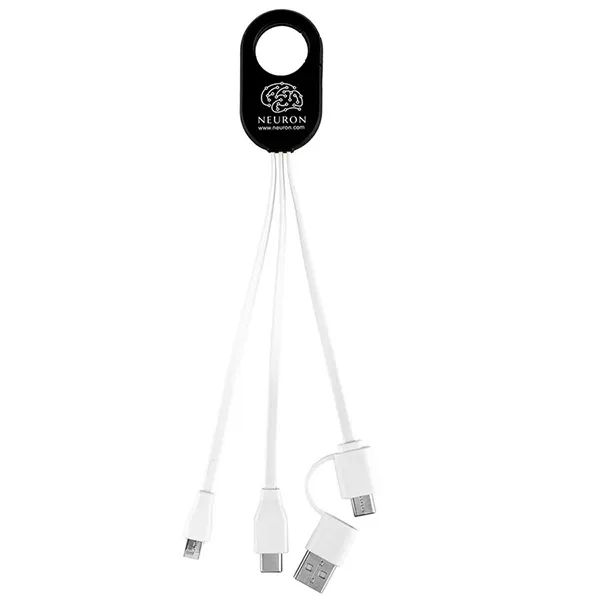 Custom 5-in-1 Cell Phone Charging Cable with Carabiner Clip
