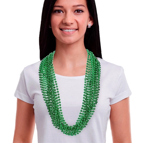 Metallic Green Mardi Gras Beads - Metallic Green Mardi Gras Beads - Image 1 of 3