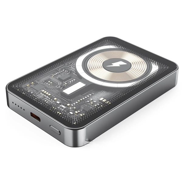 Magnetic Wireless Power Bank Portable Charger with Stand - Magnetic Wireless Power Bank Portable Charger with Stand - Image 3 of 5