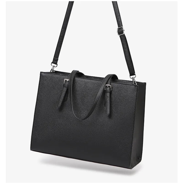 Leather Computer Tote Bag - Leather Computer Tote Bag - Image 3 of 4