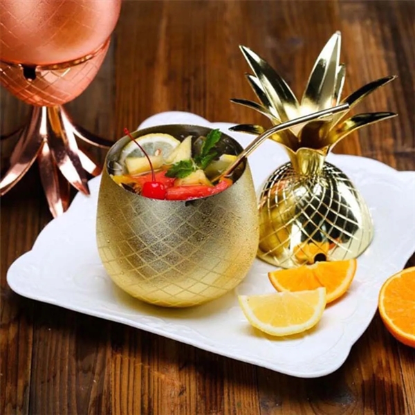 Multi-dimension Stainless Steel Pineapple Cocktail Straw Cup - Multi-dimension Stainless Steel Pineapple Cocktail Straw Cup - Image 5 of 5