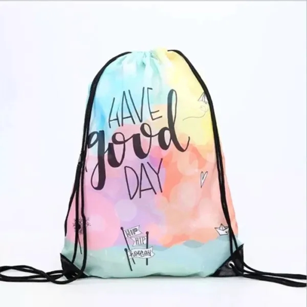 210D Sublimated Drawstring Bag w/ Reinforced Edge 14" x 17" - 210D Sublimated Drawstring Bag w/ Reinforced Edge 14" x 17" - Image 1 of 4