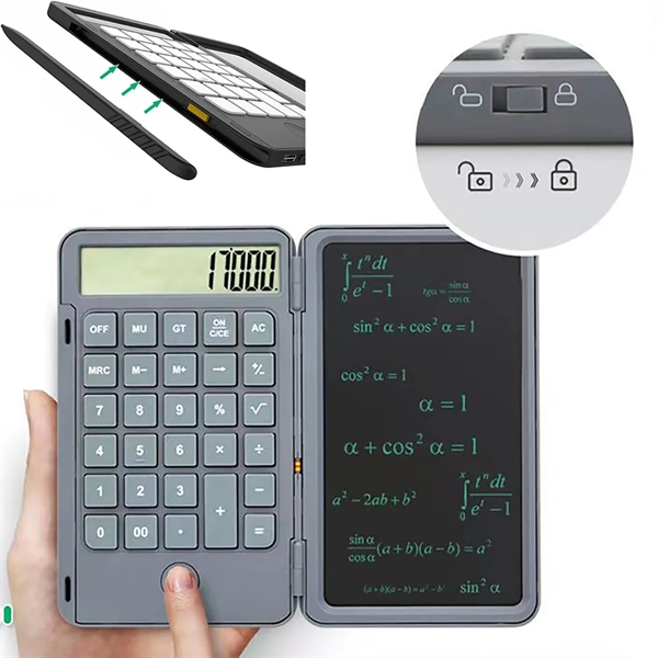 Calculator With Writing Tablet Foldable - Calculator With Writing Tablet Foldable - Image 3 of 3