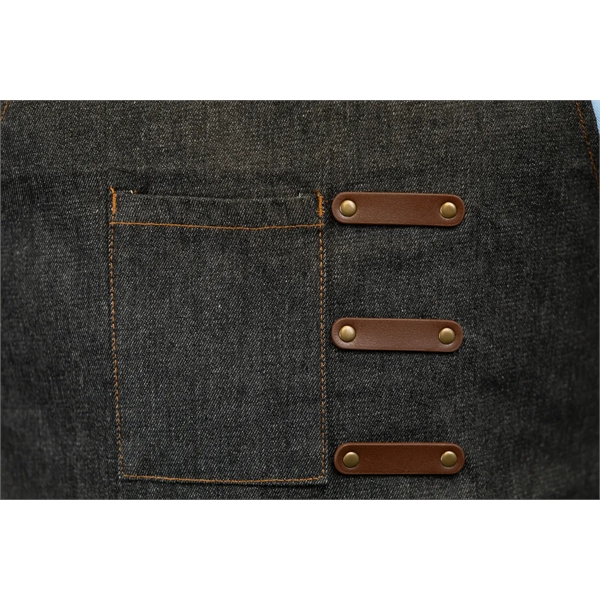 Artisan Style Bib Apron- Denim & Leather - Artisan Style Bib Apron- Denim & Leather - Image 4 of 7