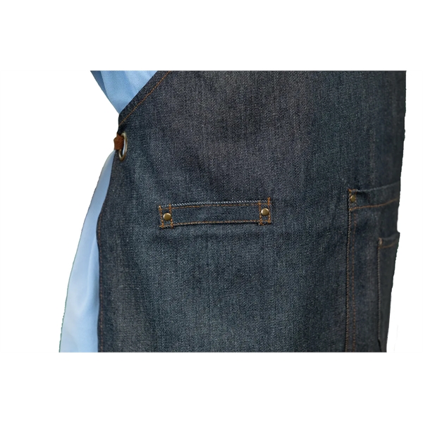 Kitch Style Bib Apron - Denim with Grommets - Kitch Style Bib Apron - Denim with Grommets - Image 6 of 8
