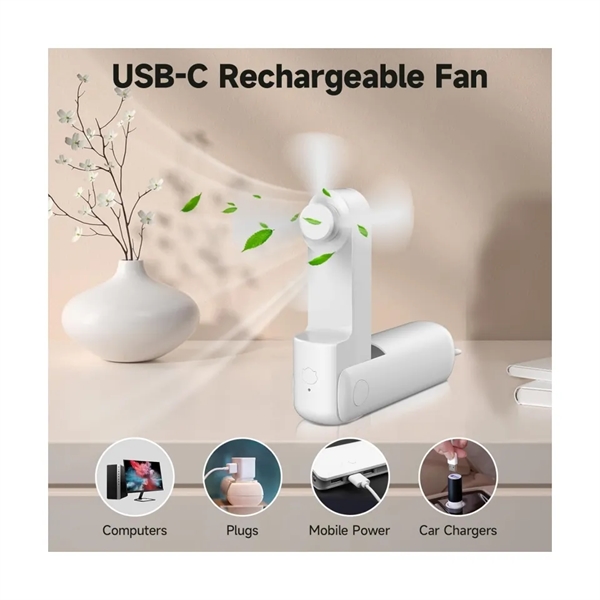 Mini Fan with Power Bank - Mini Fan with Power Bank - Image 3 of 3