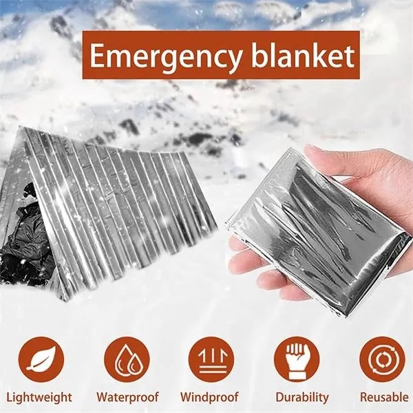Outdoor Portable PET Silver fFrst Aid Blanket - Outdoor Portable PET Silver fFrst Aid Blanket - Image 1 of 3