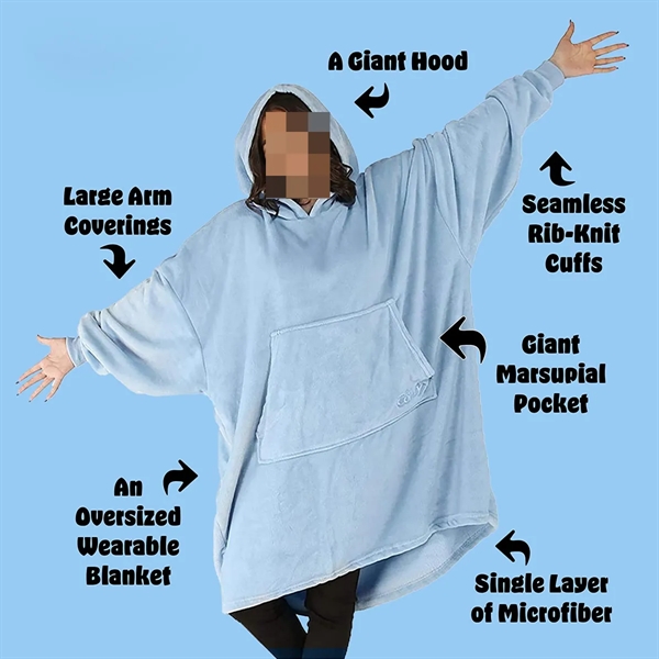 Oversized Microfiber Sherpa Wearable Blanket - Oversized Microfiber Sherpa Wearable Blanket - Image 3 of 3
