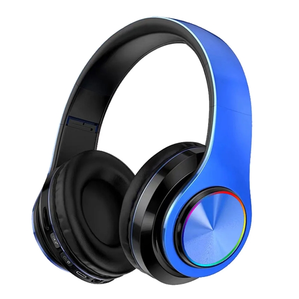 Bluetooth Headphones Wireless Over Ear Stereo LED Lights - Bluetooth Headphones Wireless Over Ear Stereo LED Lights - Image 0 of 4