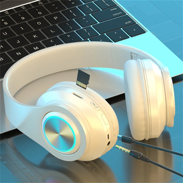 Bluetooth Headphones Wireless Over Ear Stereo LED Lights - Bluetooth Headphones Wireless Over Ear Stereo LED Lights - Image 2 of 4