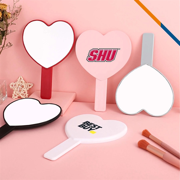 Minory Heart Shape Handheld Makeup Mirror - Minory Heart Shape Handheld Makeup Mirror - Image 1 of 8