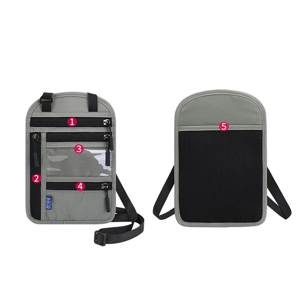 Travel Neck Pouch Passport Holder with RFID Blocking - Travel Neck Pouch Passport Holder with RFID Blocking - Image 2 of 2