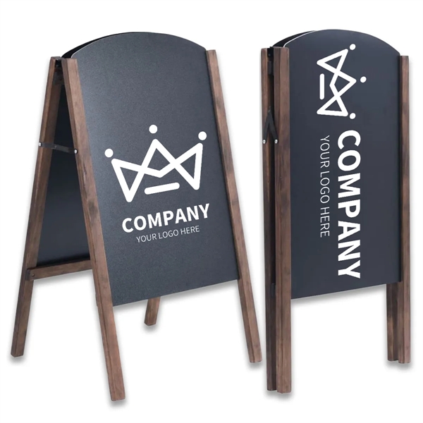 Wood Double-Sided Standing A-Frame Sidewalk Chalkboard Sign - Wood Double-Sided Standing A-Frame Sidewalk Chalkboard Sign - Image 0 of 2