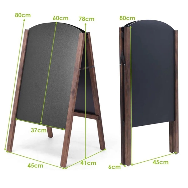 Wood Double-Sided Standing A-Frame Sidewalk Chalkboard Sign - Wood Double-Sided Standing A-Frame Sidewalk Chalkboard Sign - Image 1 of 2