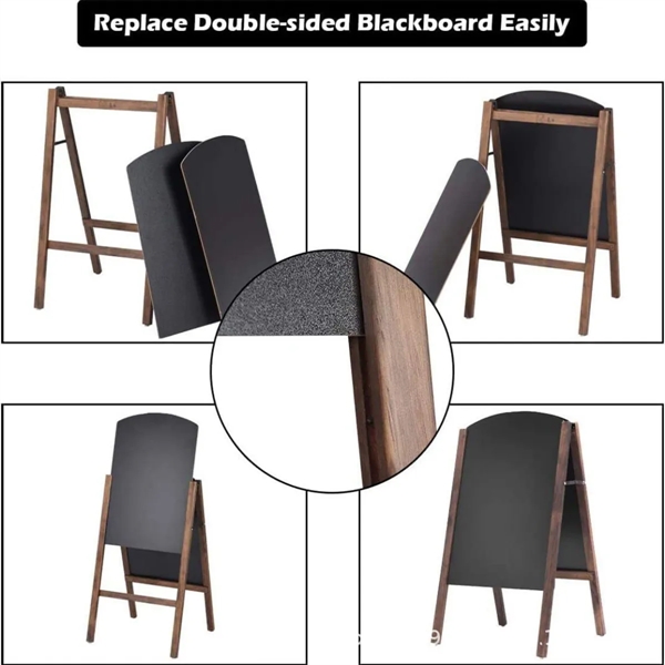 Wood Double-Sided Standing A-Frame Sidewalk Chalkboard Sign - Wood Double-Sided Standing A-Frame Sidewalk Chalkboard Sign - Image 2 of 2