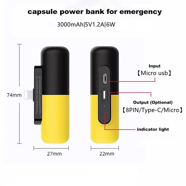 1200mAh Capsule Power Bank For Phone - 1200mAh Capsule Power Bank For Phone - Image 1 of 4