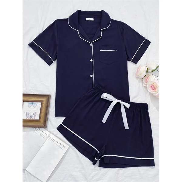 Womens Pajamas Short Sleeve Sleepwear Pj Set - Womens Pajamas Short Sleeve Sleepwear Pj Set - Image 2 of 2